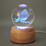 Robin Rotating 3D Crystal Globe Light - Wooden
