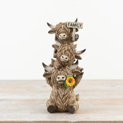 Trio of Highland Cows Family Plaque Ornament, 32.5cm