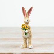 Jasper Rabbit Figurine with Sunflower,14cm