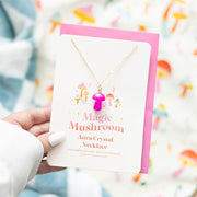 Pink Aura Mushroom Necklace Greeting Card
