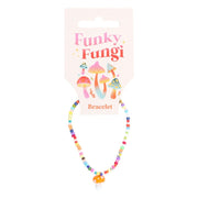 Orange Mushroom Beaded Charm Bracelet