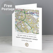 Personalised Present Day Map Compass Card