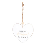 Enjoy Your Retirement Hanging Heart Sentiment Sign