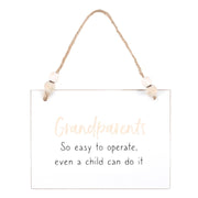 Grandparents Easy To Operate Hanging Sign