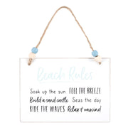 Beach Rules Hanging Sign