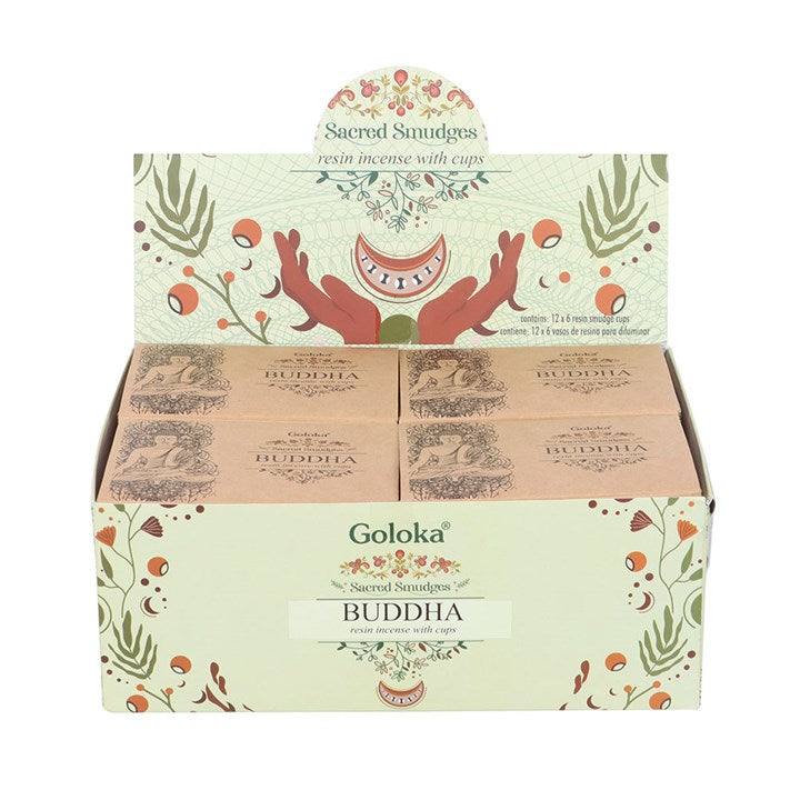 Goloka Buddha Resin Incense Smudge Cups