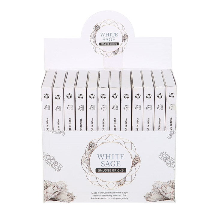 Green Tree White Sage Smudge Bricks with Holder