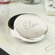Personalised Heart Round Trinket Box