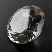 Personalised Heart Motif Diamond Paperweight