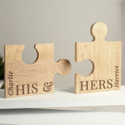 Personalised His & Hers Jigsaw Piece Set