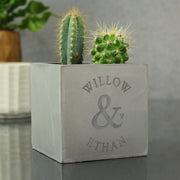 Personalised Ampersand Couples Concrete Plant Pot