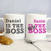 Personalised The Real Boss Sketch Mug Set