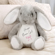 Personalised Pink Bow Bunny