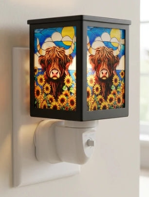 Plug In Electric Melt Burner - Sunflower Highland Cow