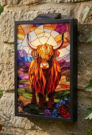 Solar Wall Art - Golden Highland Cow