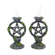 Wiccan Pentagram Candlesticks 15cm (Set of 2)