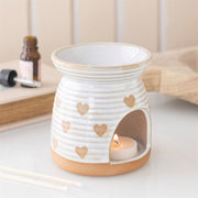 Beige Heart Print Oil Burner