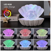 SEASHELL GLITTER LAMP WHITE