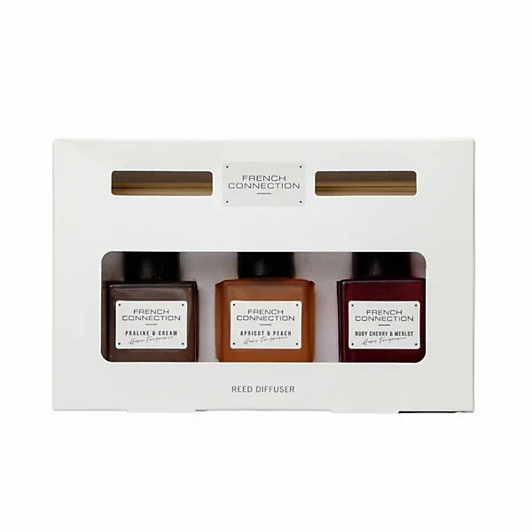 French Connection Trio of Reed Diffusers Gift Set 3x50G Square Design